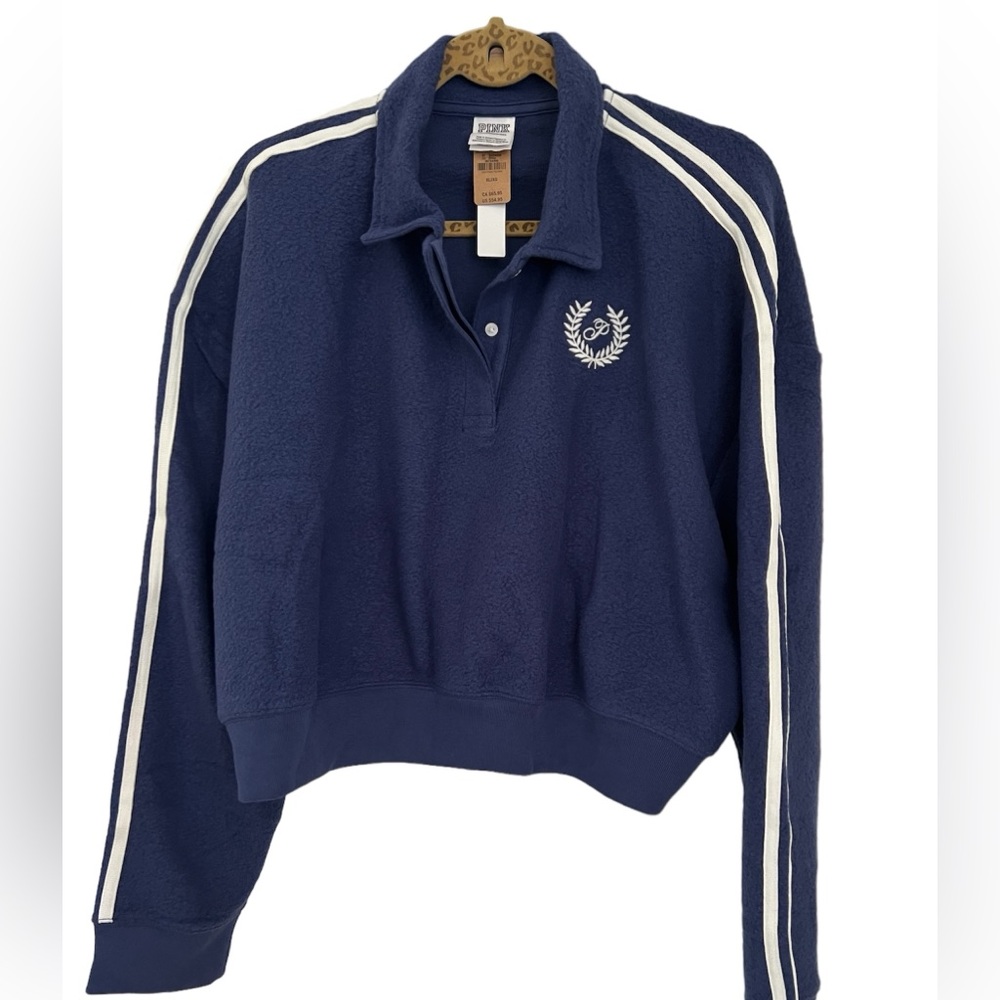 PINK Victoria Secret Cropped Polo Sweatshirt